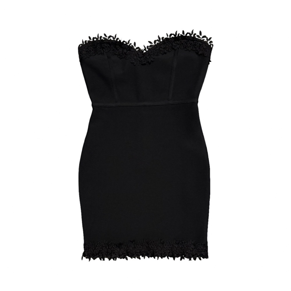 Goth Black Pretty Strapless Dress with zipper - Picture 10 of 10